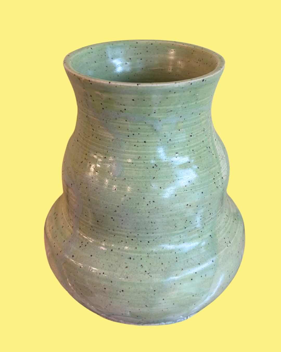 Speckled Green Ceramic Vase