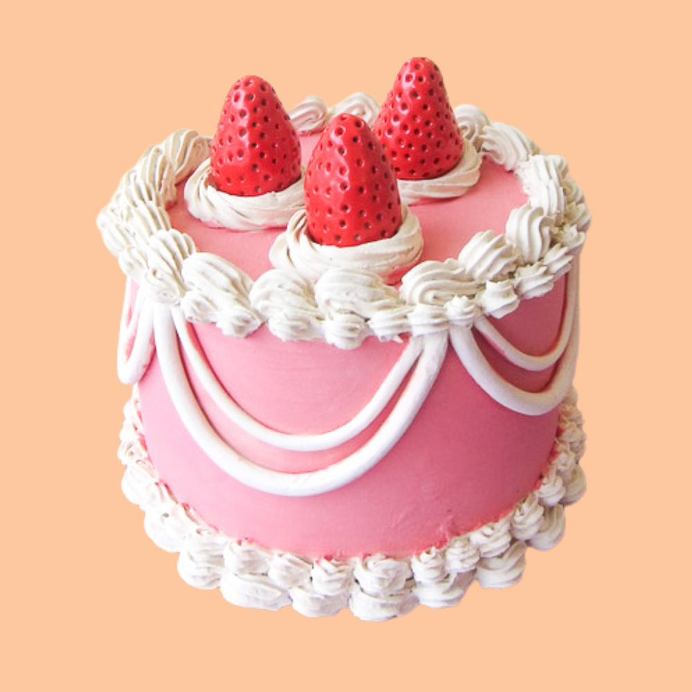 Ceramic Strawberry Pink Cake!