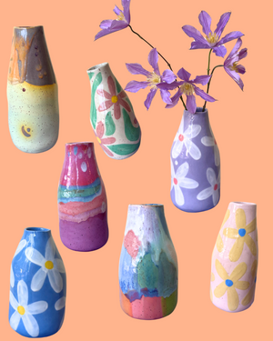 Large Hand-painted Ceramic Vases