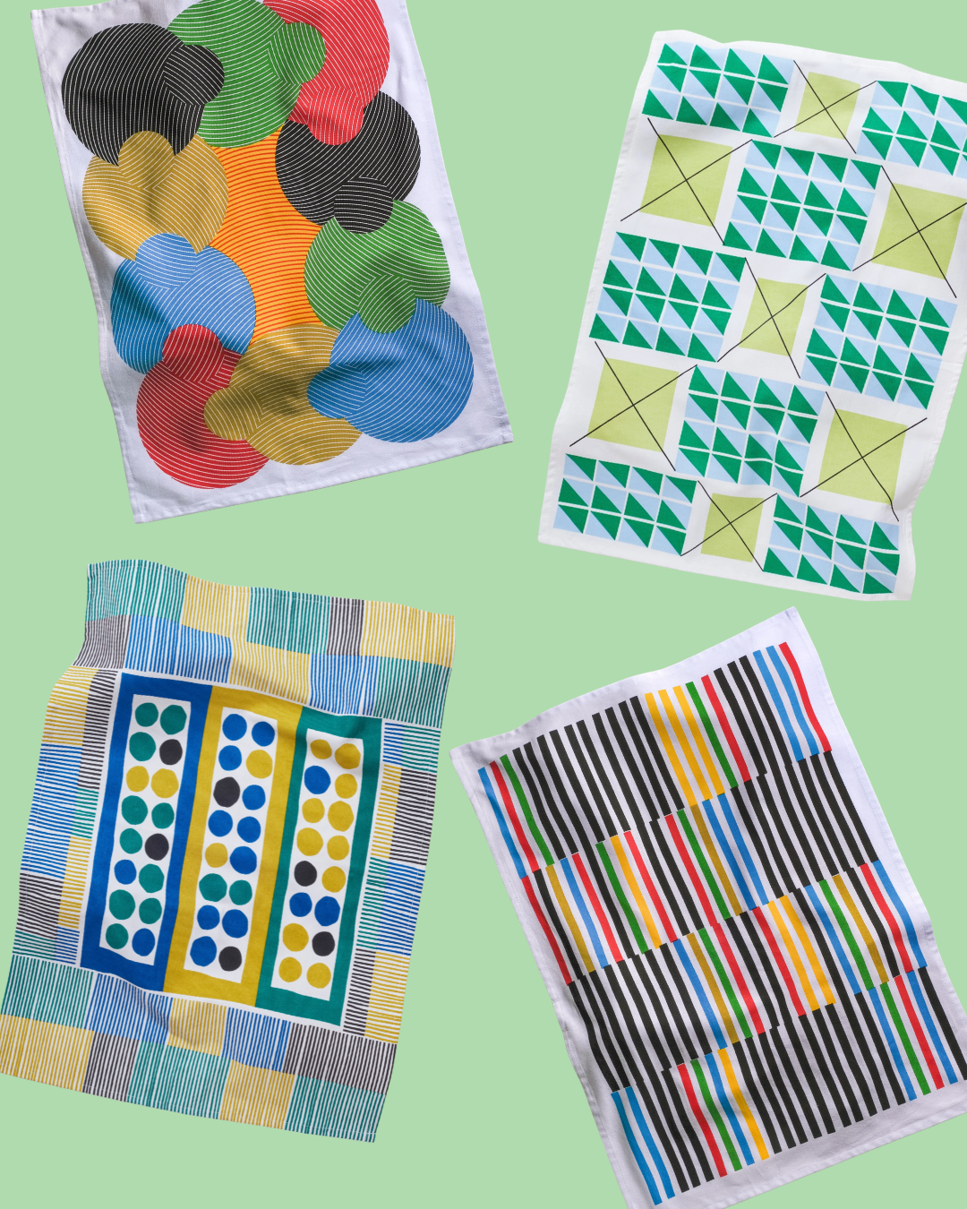 Colourful Shapes Tea Towel