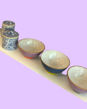 Large Colourful Two Toned Ceramic Bowls