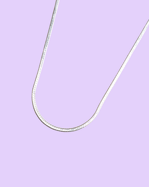 Thin Herringbone Chain in Sterling Silver