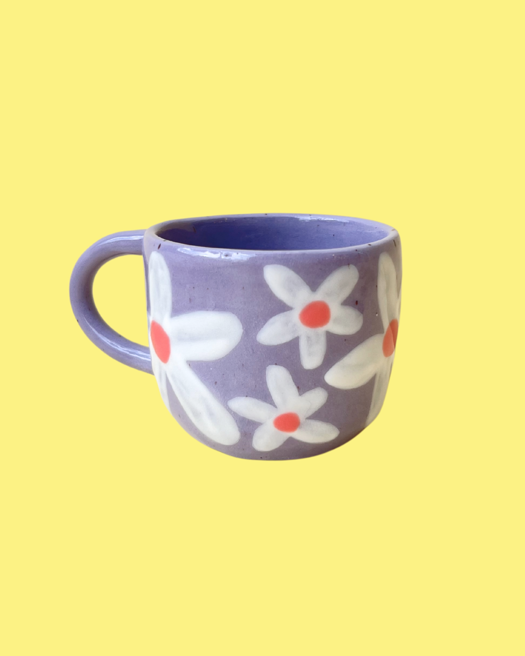 Lavender with White Daisies! Ceramic Mugs