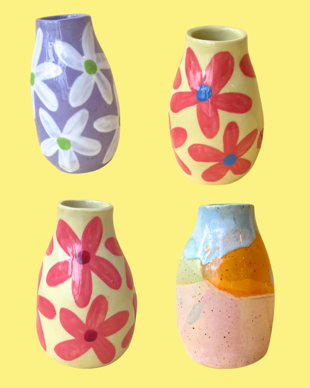 Medium Hand-painted Ceramic Vases