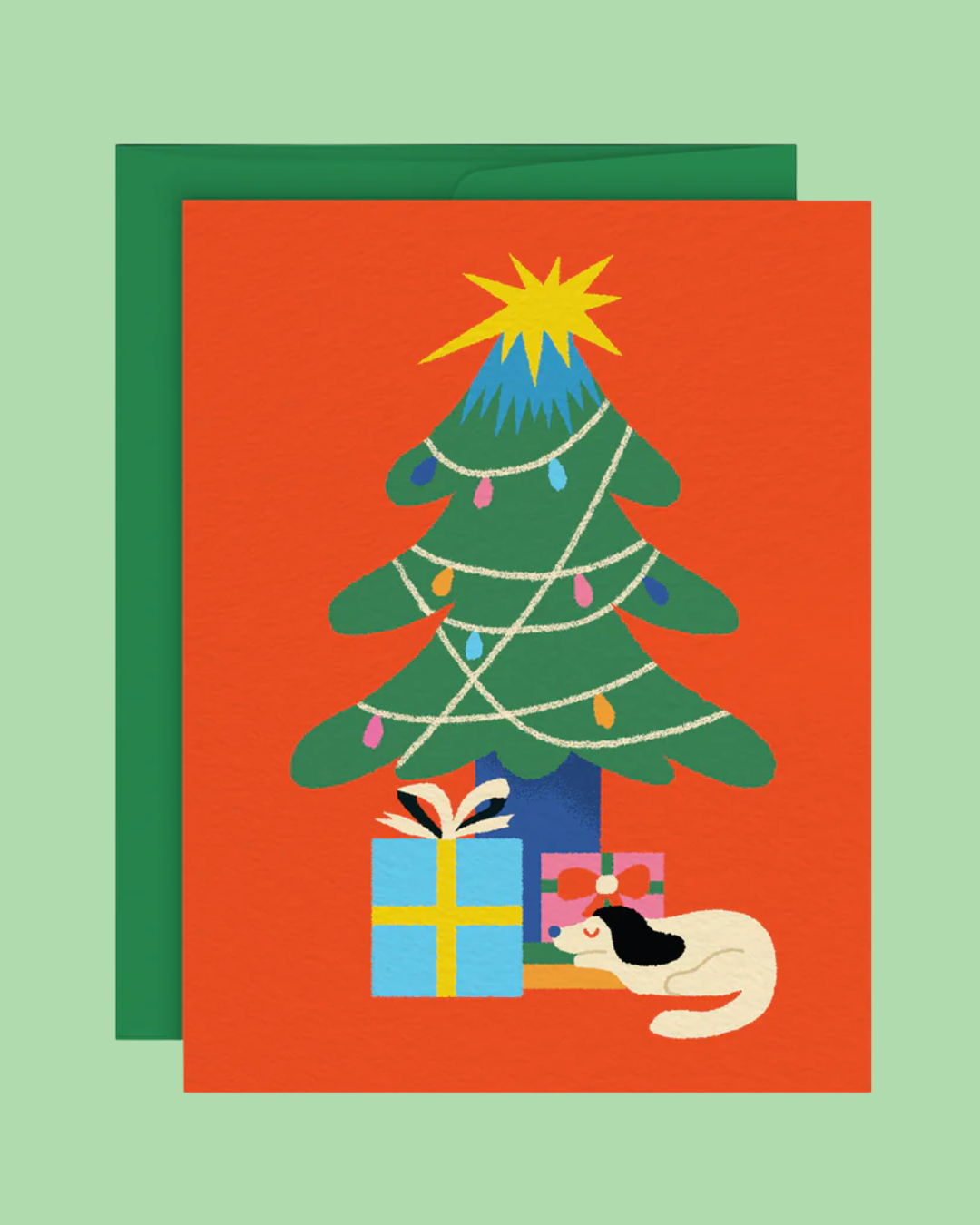 Christmas Tree Dog Holiday Card