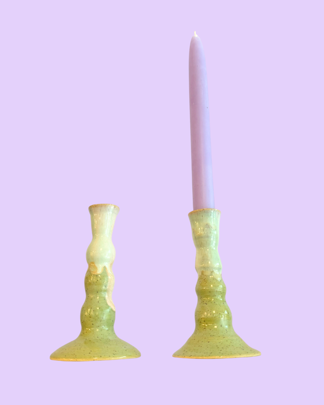 Standing Candle Holder Drip Glaze