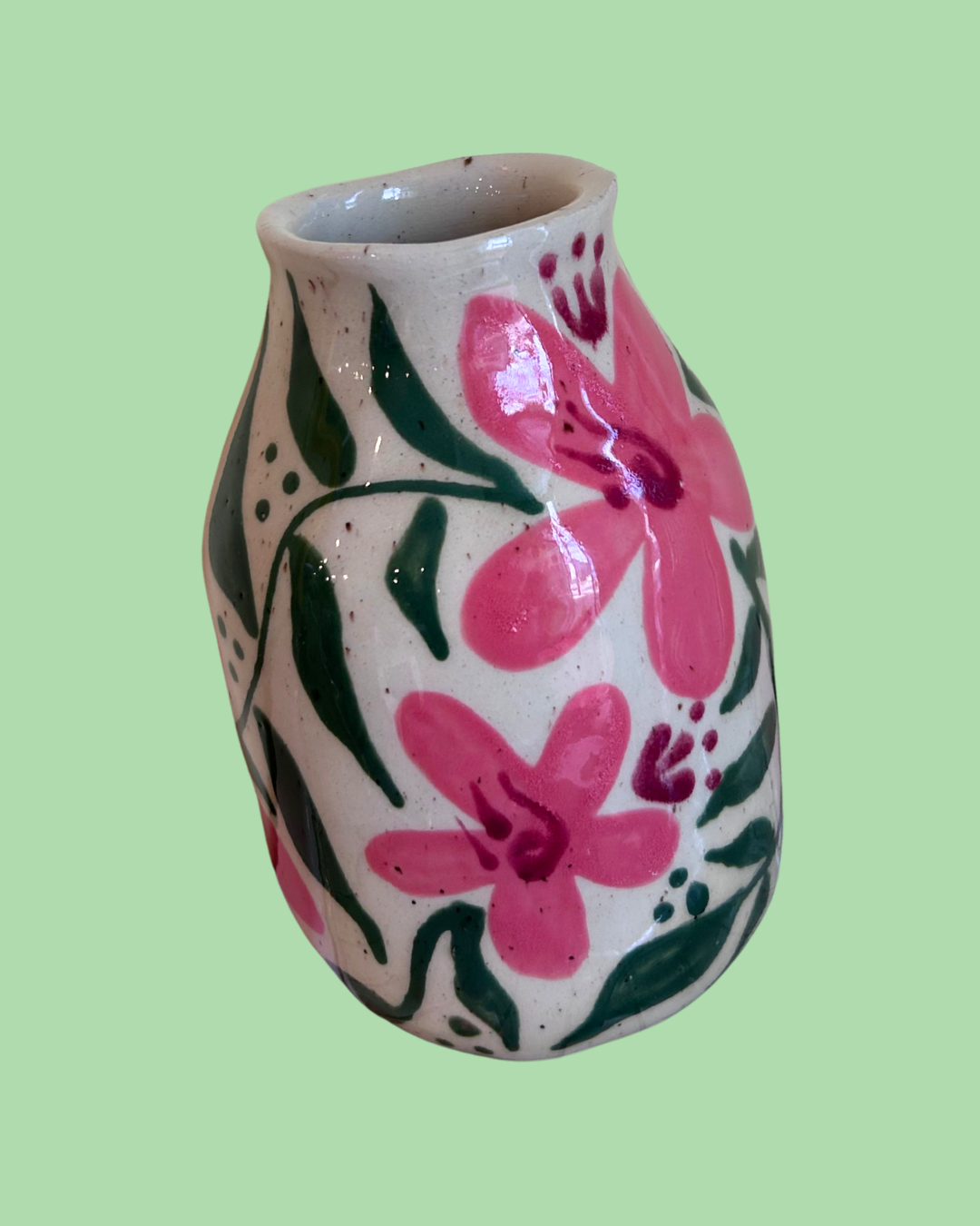 Small Hand-Painted Ceramic Vase