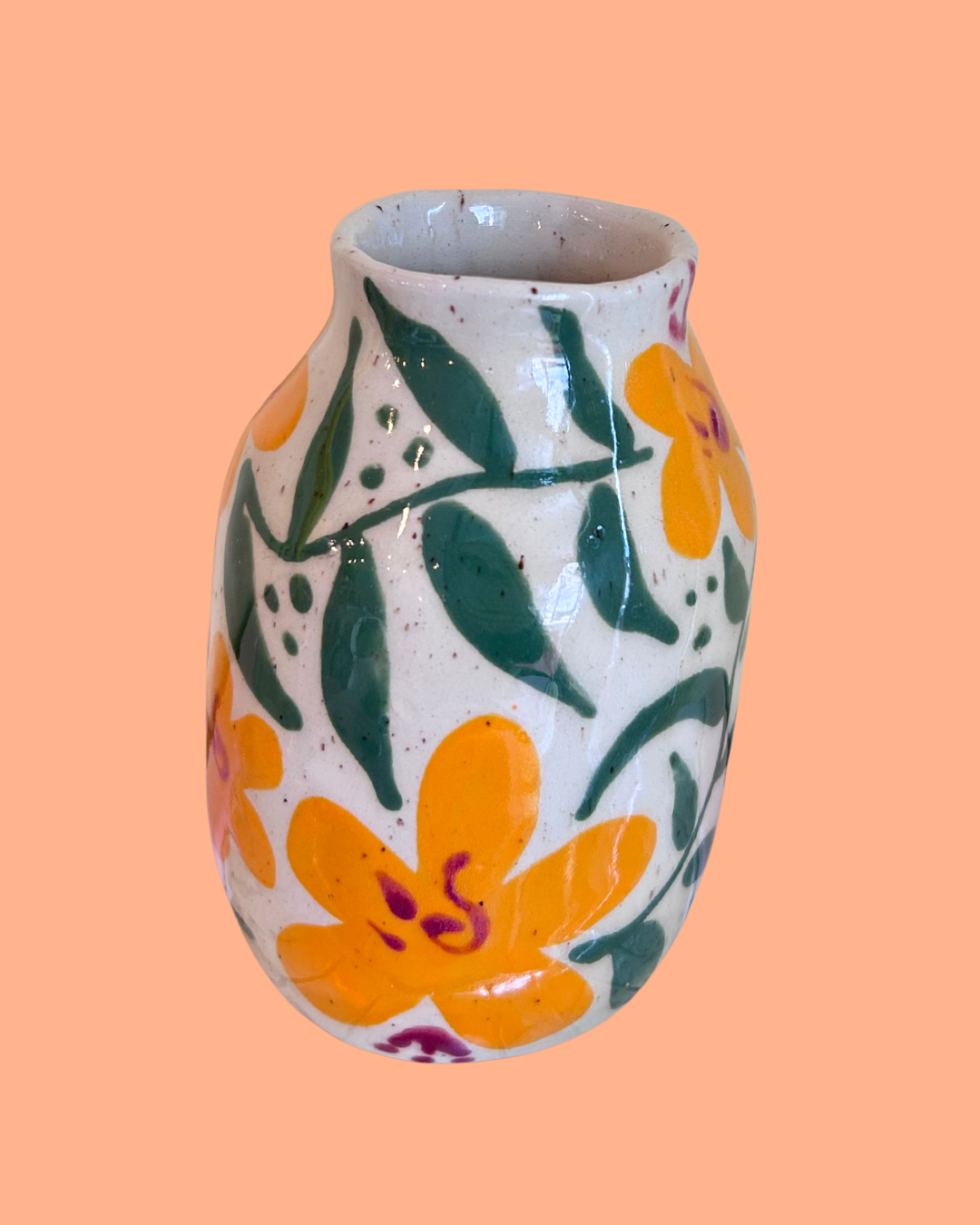 Small Hand-Painted Ceramic Vase