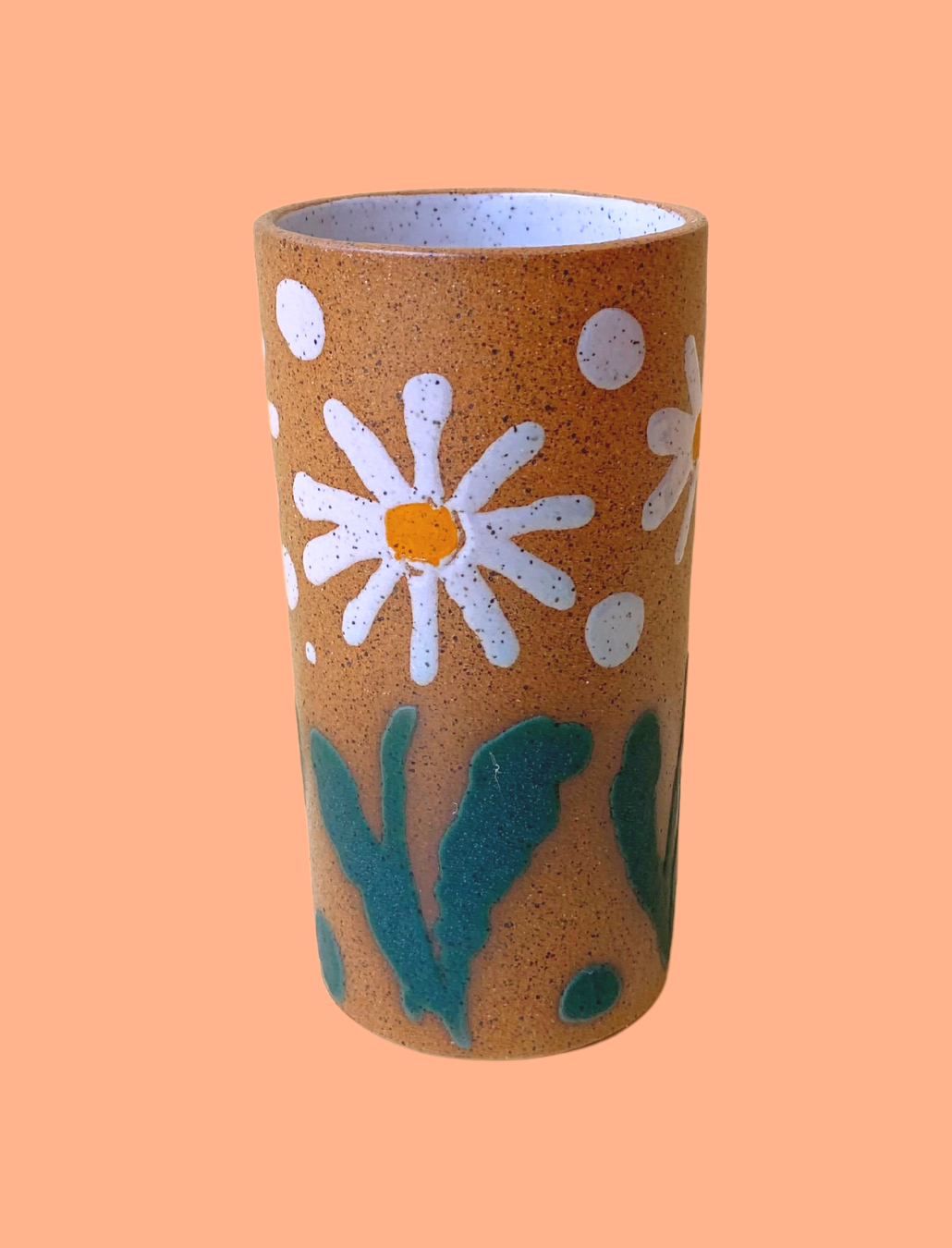 Painted Flower Ceramic Vase