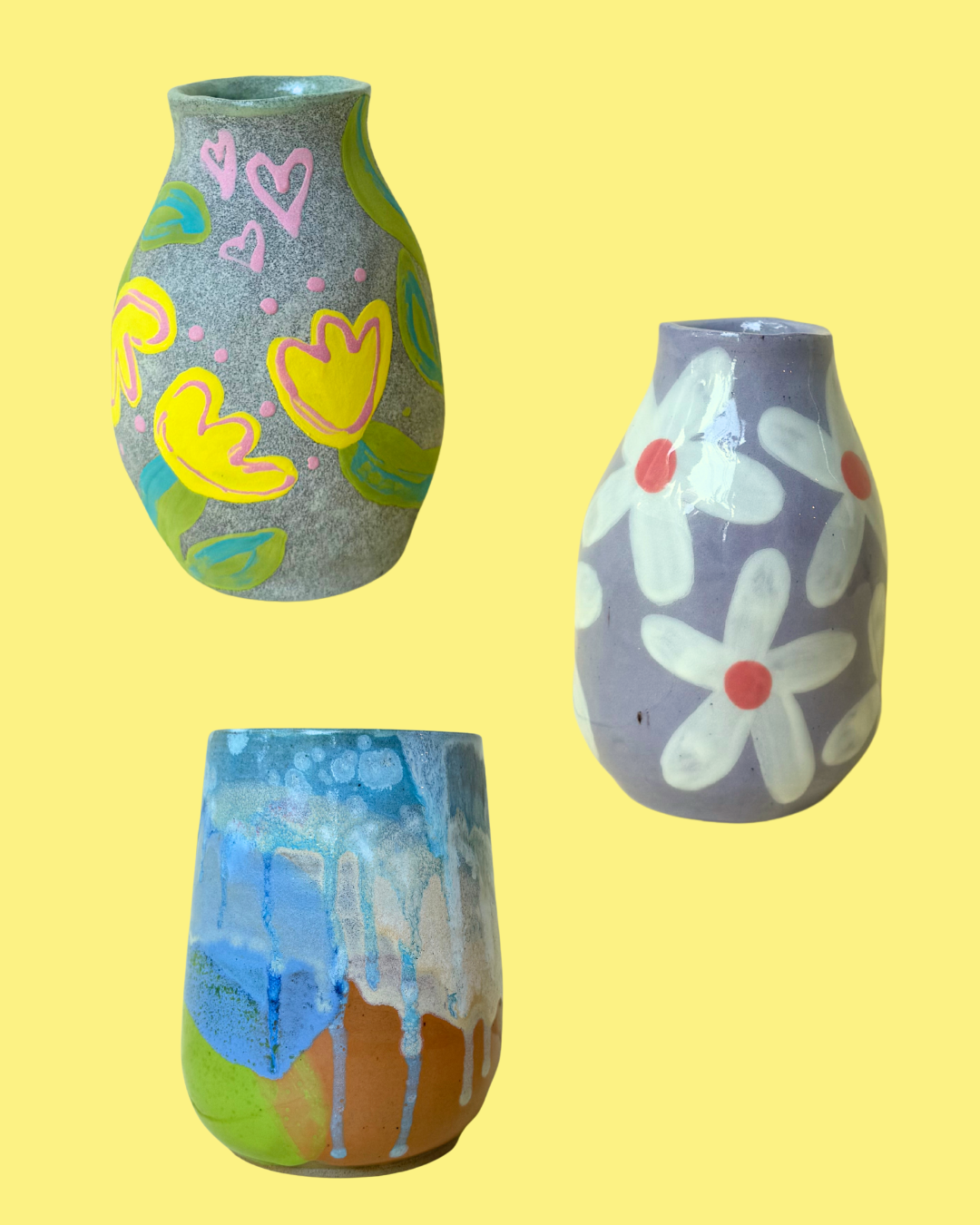 Medium Hand-painted Ceramic Vases