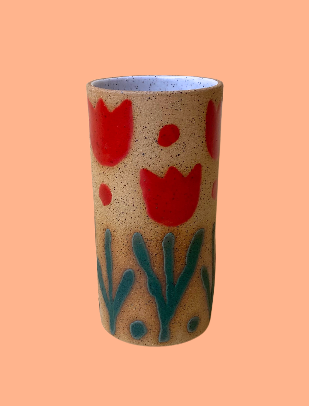 Painted Flower Ceramic Vase