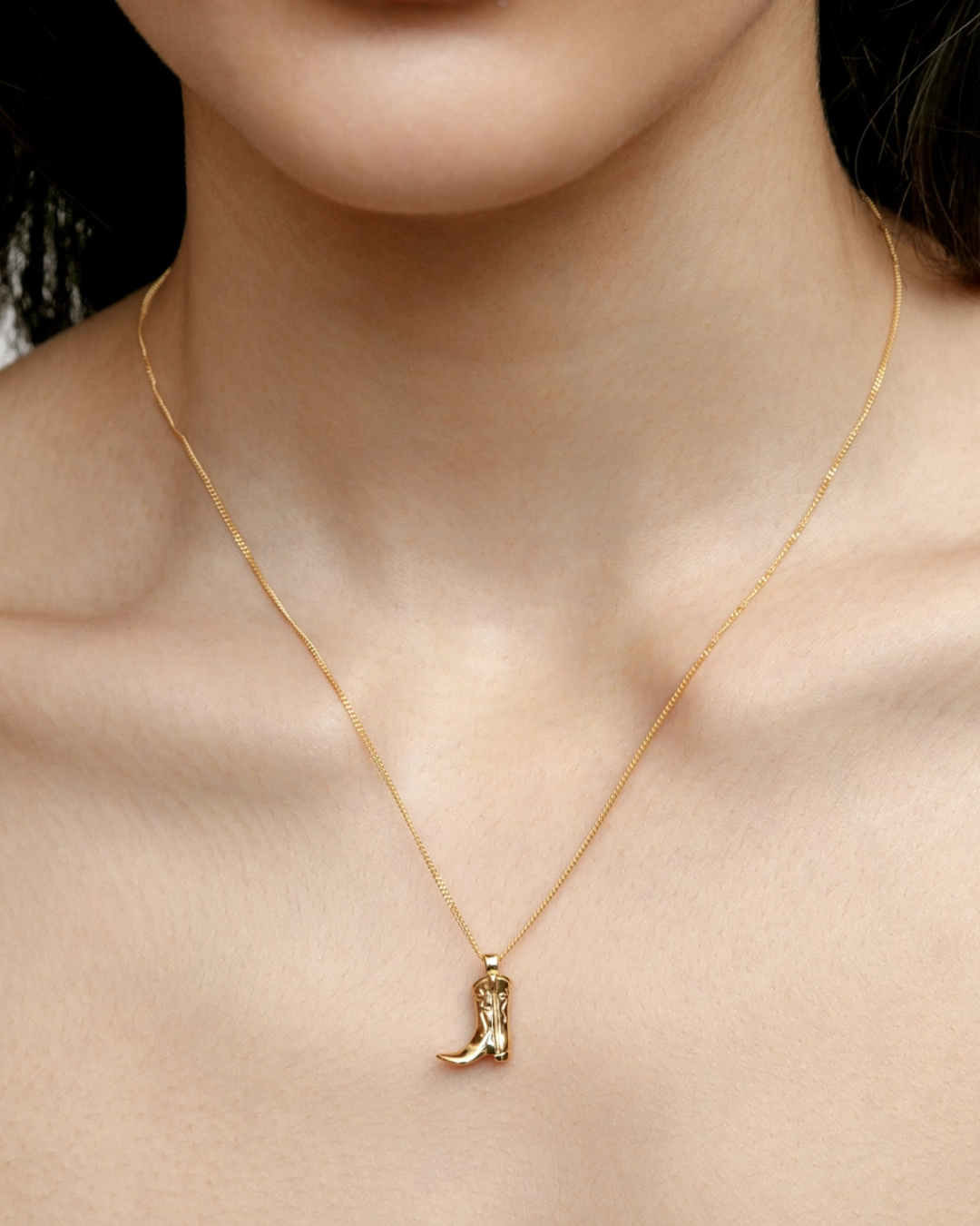 Cowboy Boot Charm Necklace (gold or silver)