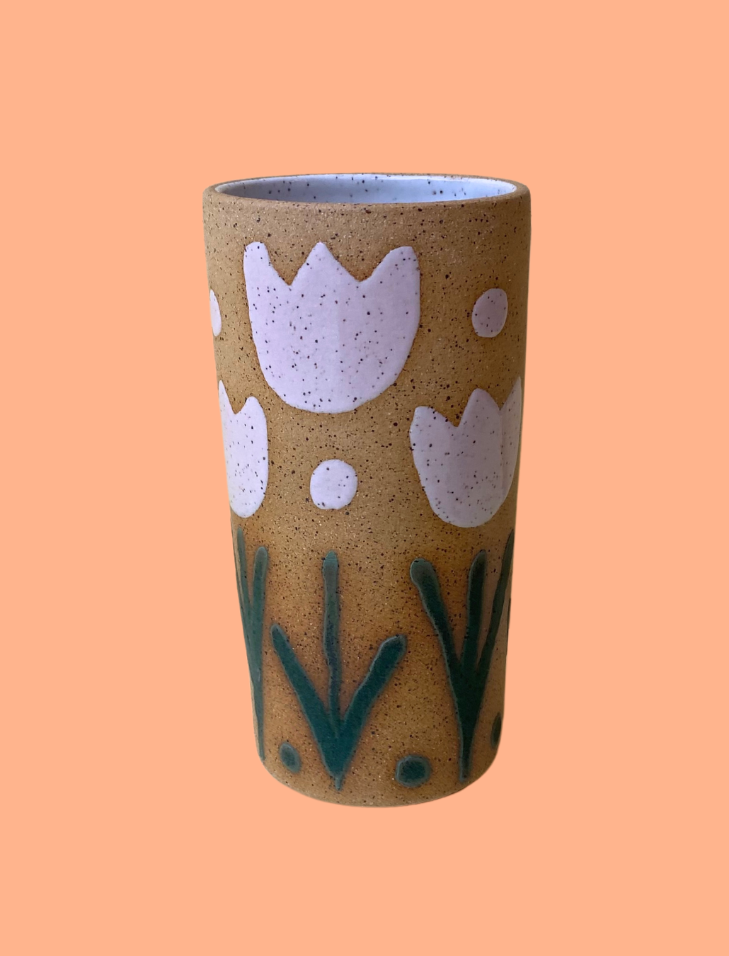 Painted Flower Ceramic Vase