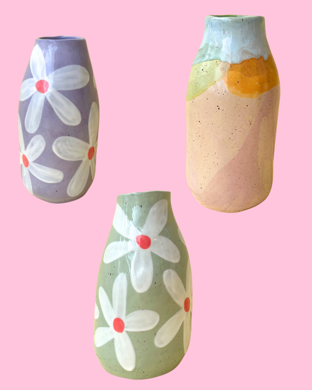 Large Hand-painted Ceramic Vases