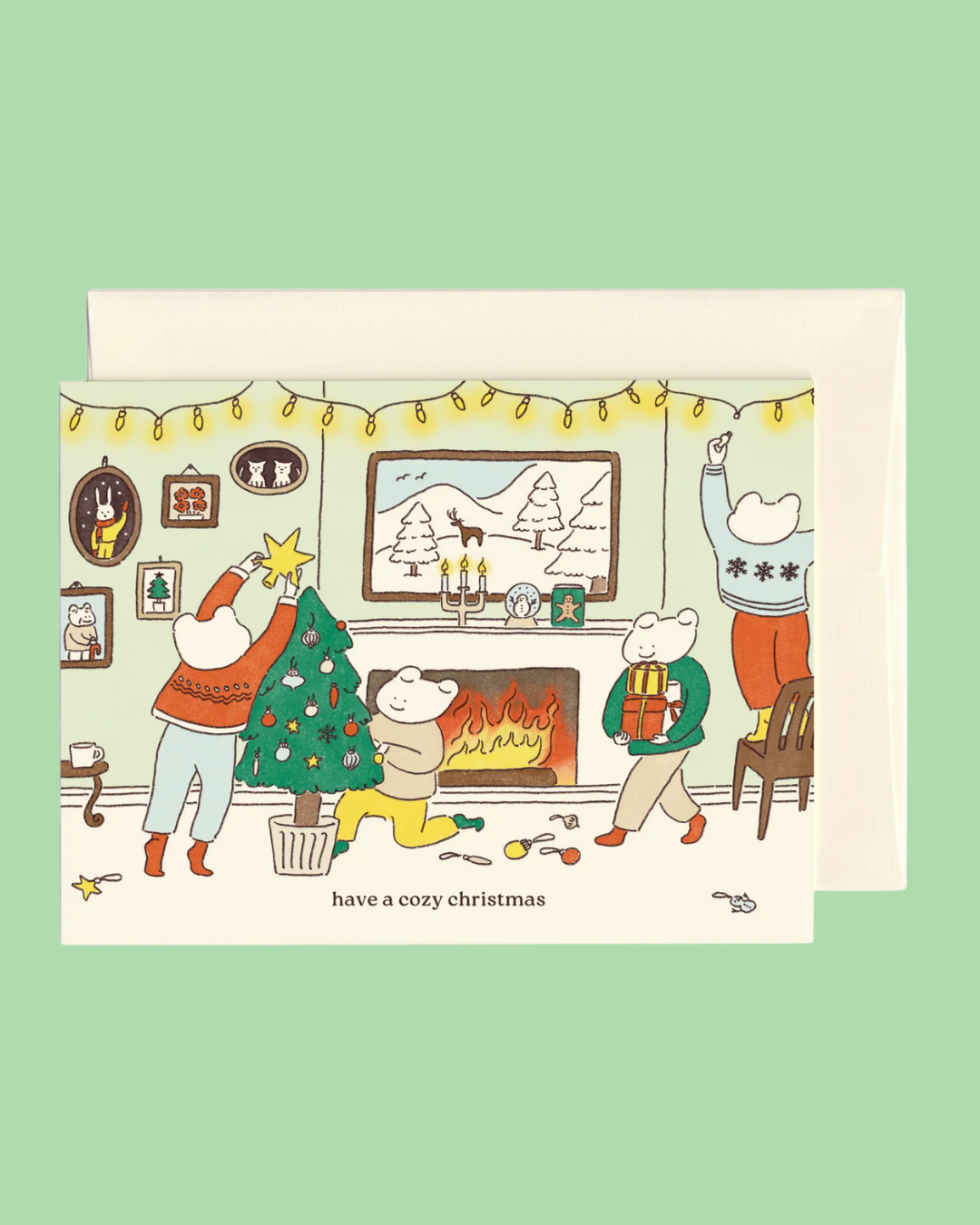 Cozy Fireplace Holiday Card