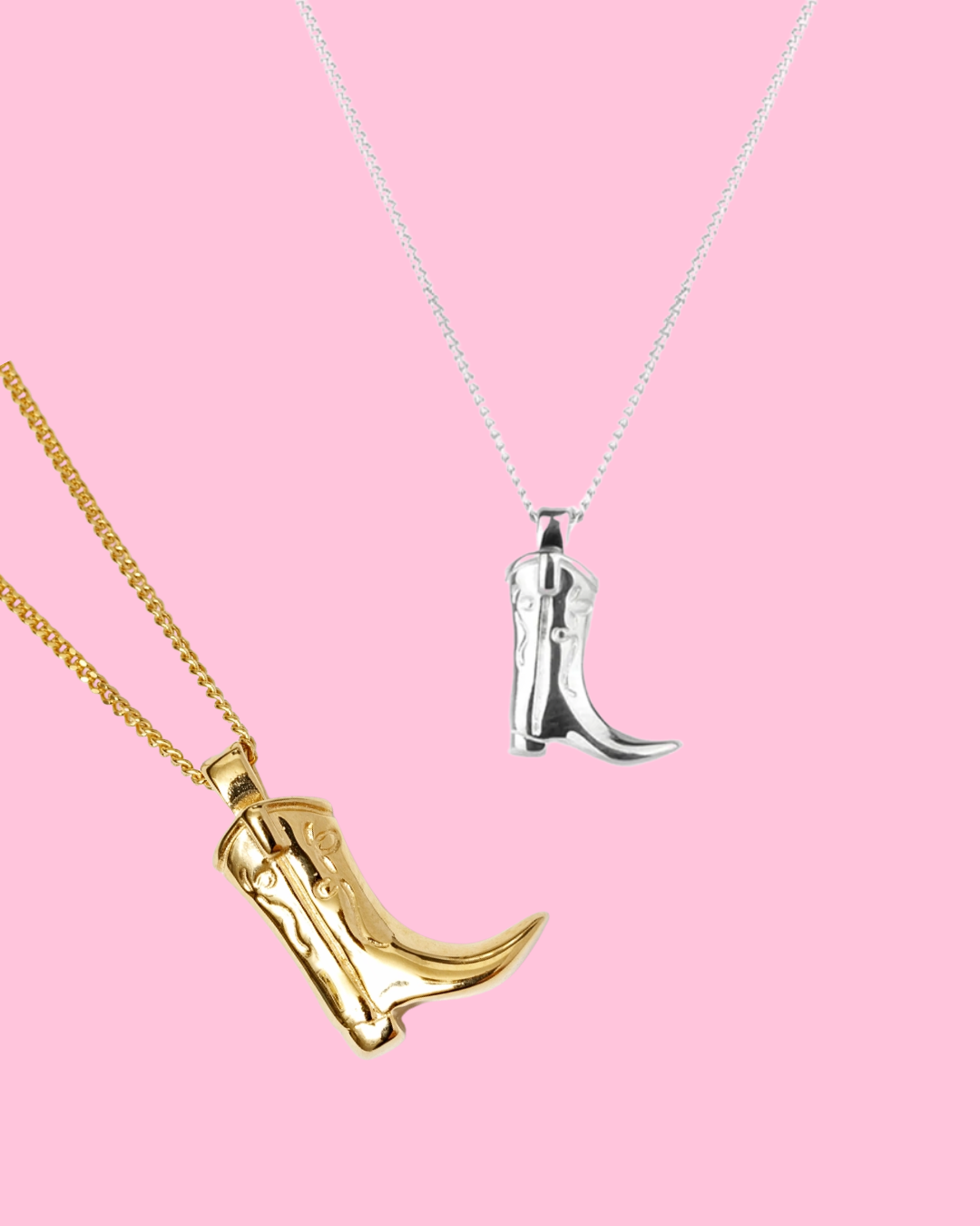 Cowboy Boot Charm Necklace (gold or silver)