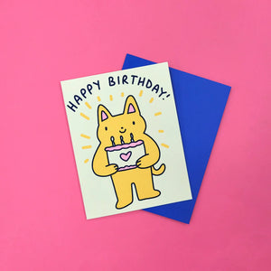 Cake Time Cat Birthday Card