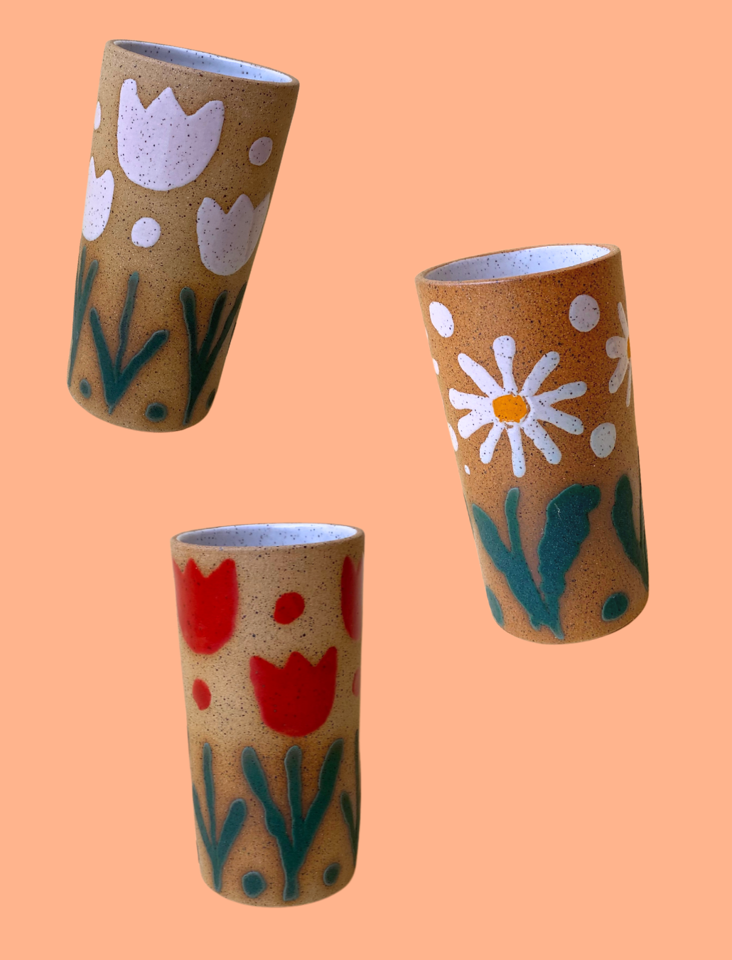 Painted Flower Ceramic Vase