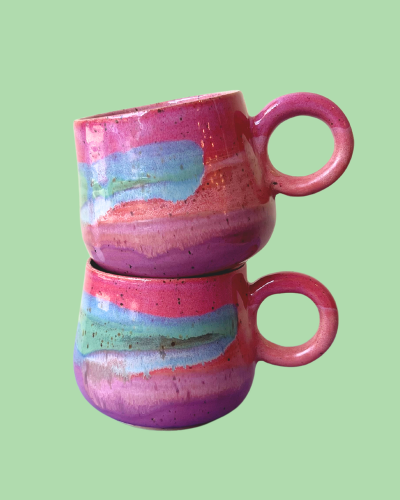 Jewel Toned Ceramic Mugs