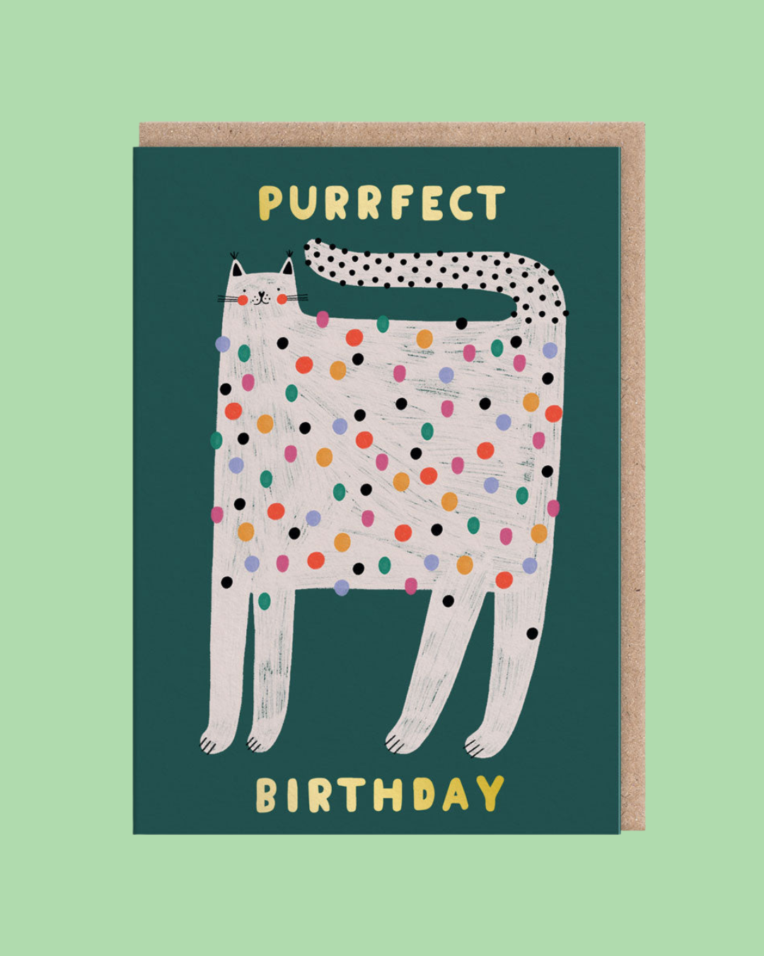 Spotty Cat Birthday Card