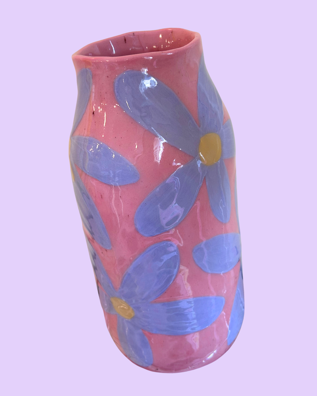 Large Hand-Painted Ceramic Vase