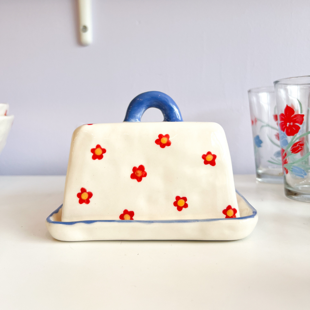 Floral Ceramic Butter Dish