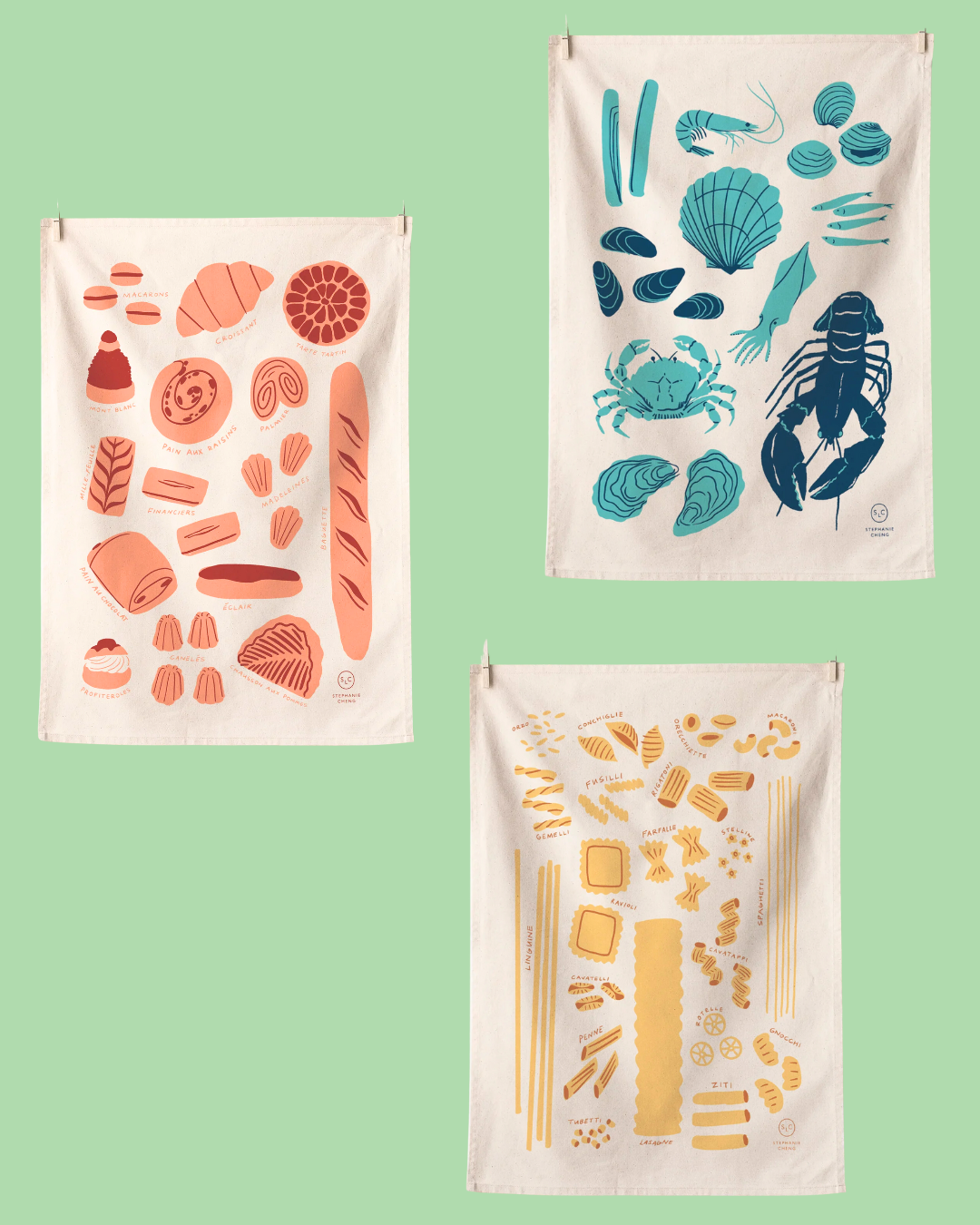 Cute Food Designs Tea Towels