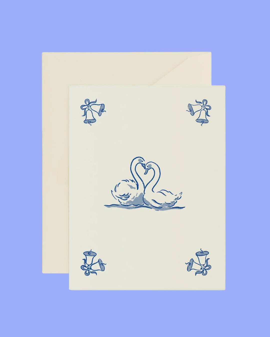 Delft Swan Wedding Card