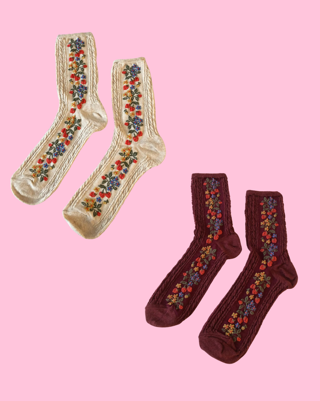 Strawberry Garden Socks