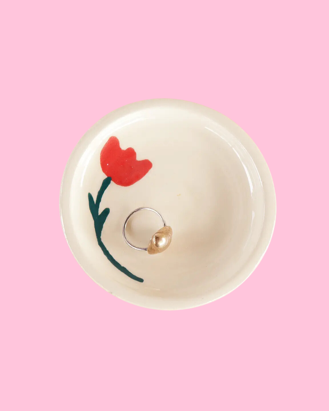 Floral Painted Jewelry Dish