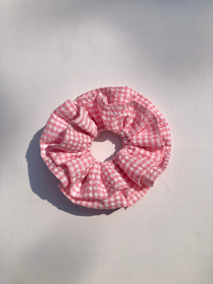 Pink Gingham Scrunchie