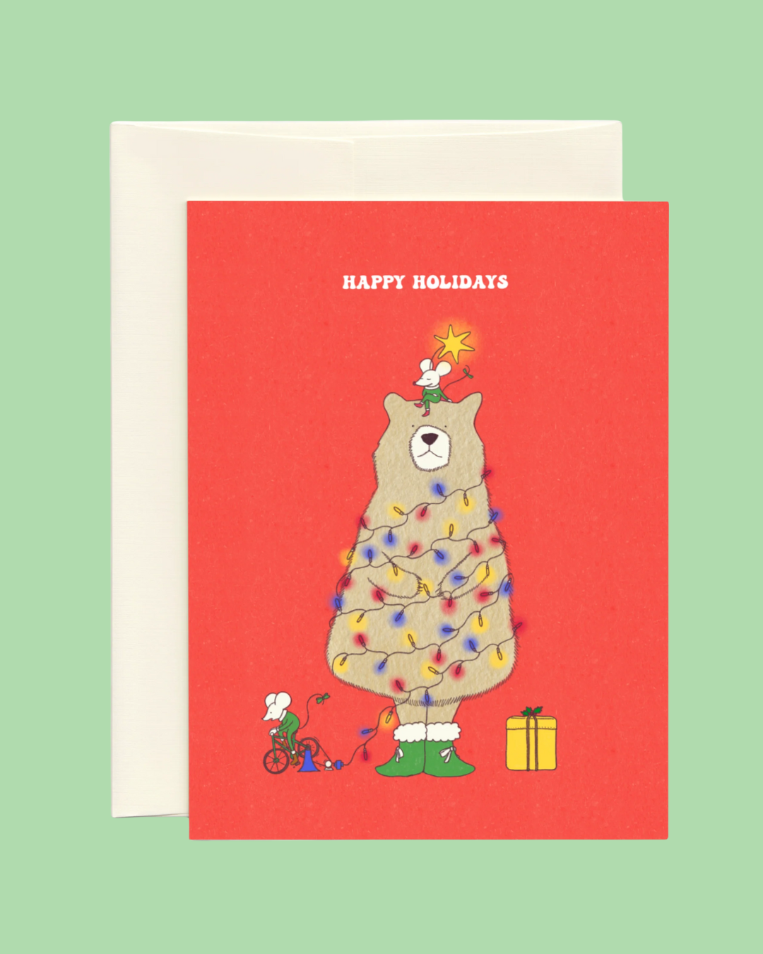 Bear in Red Holiday Card