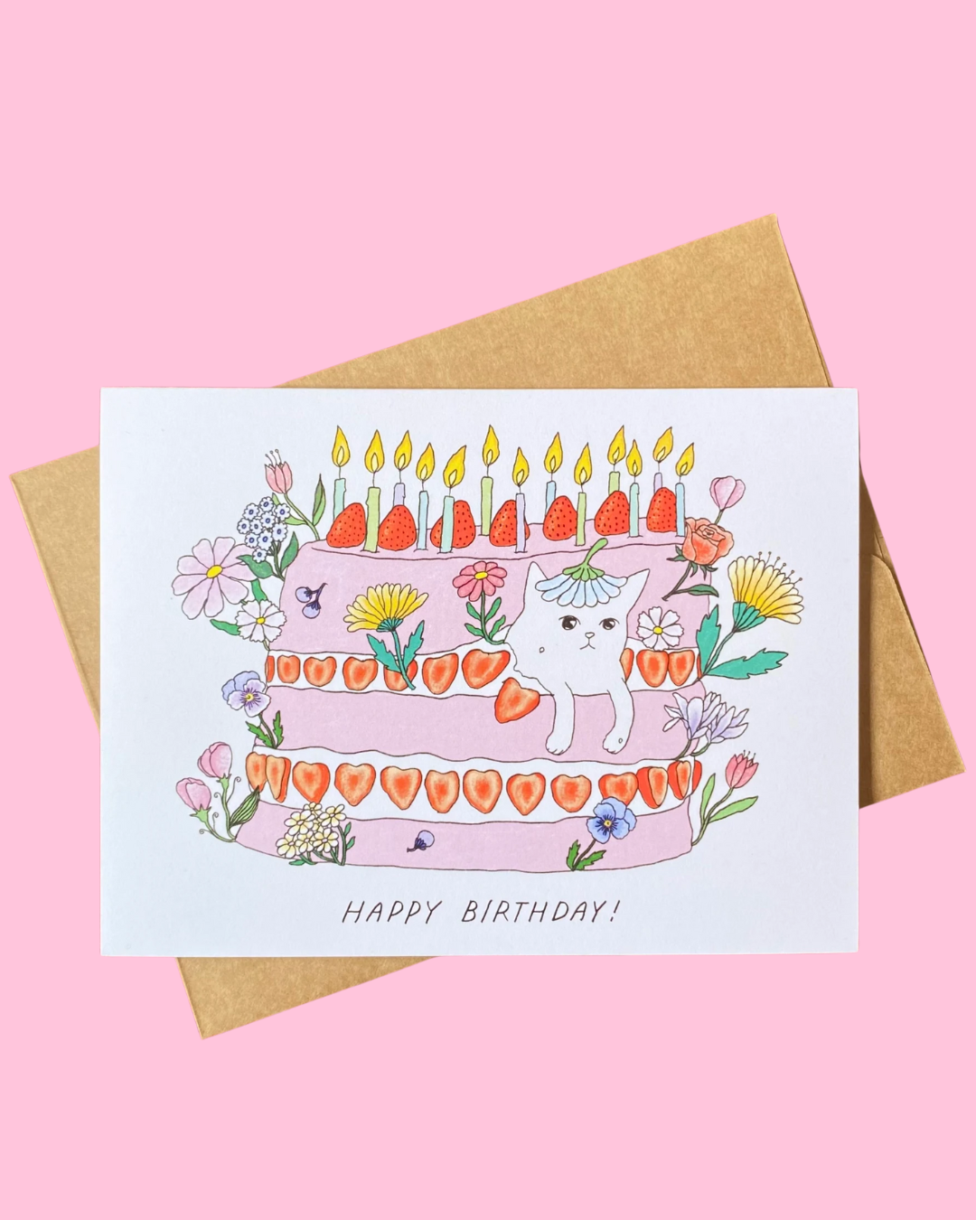 Cat Cake Birthday Card