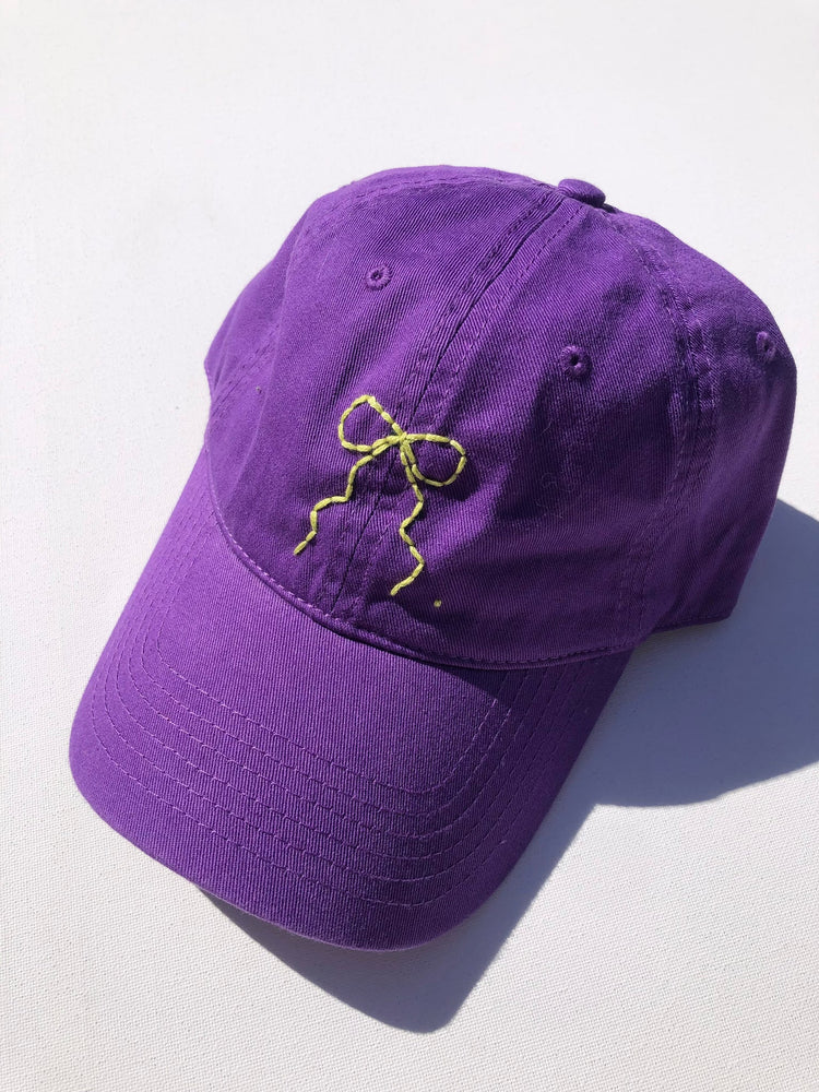 Bow Embroidered Cap Hat