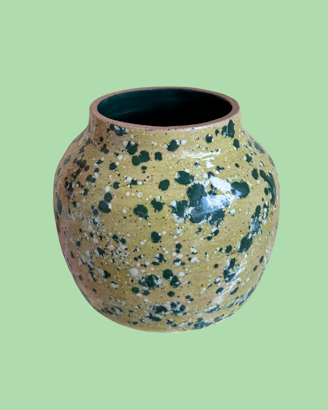Green Speckled Vase