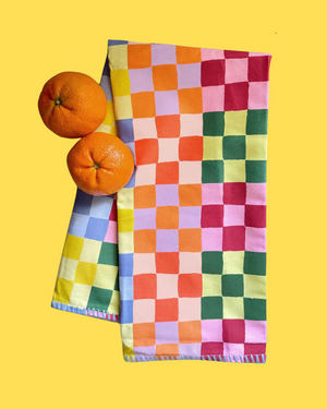 Multi Colour Check Tea Towel