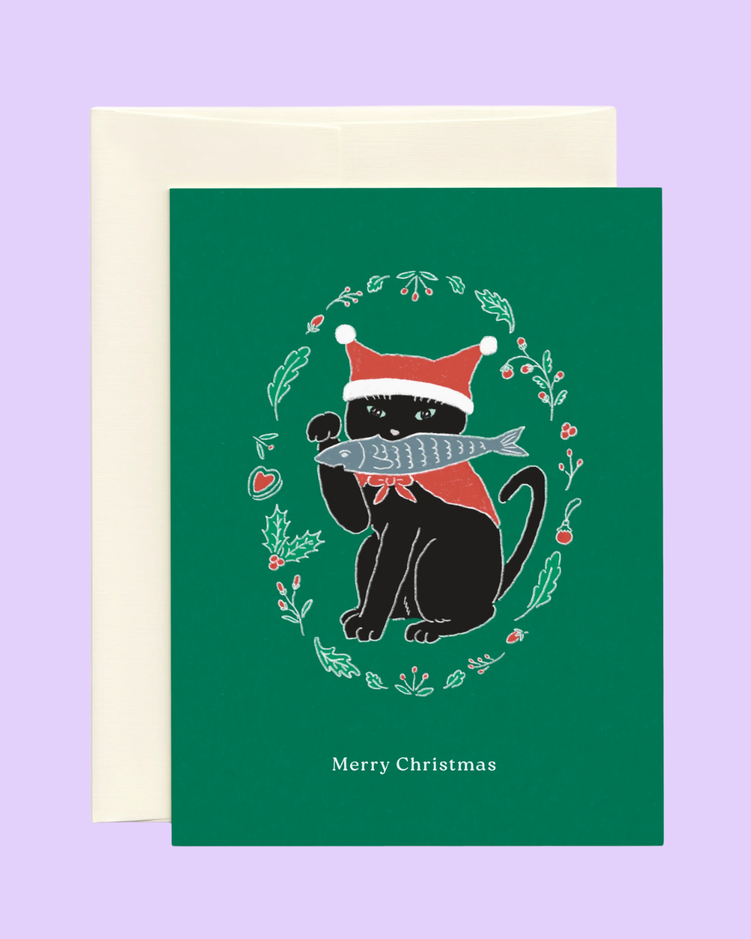 Black Cat Holiday Card