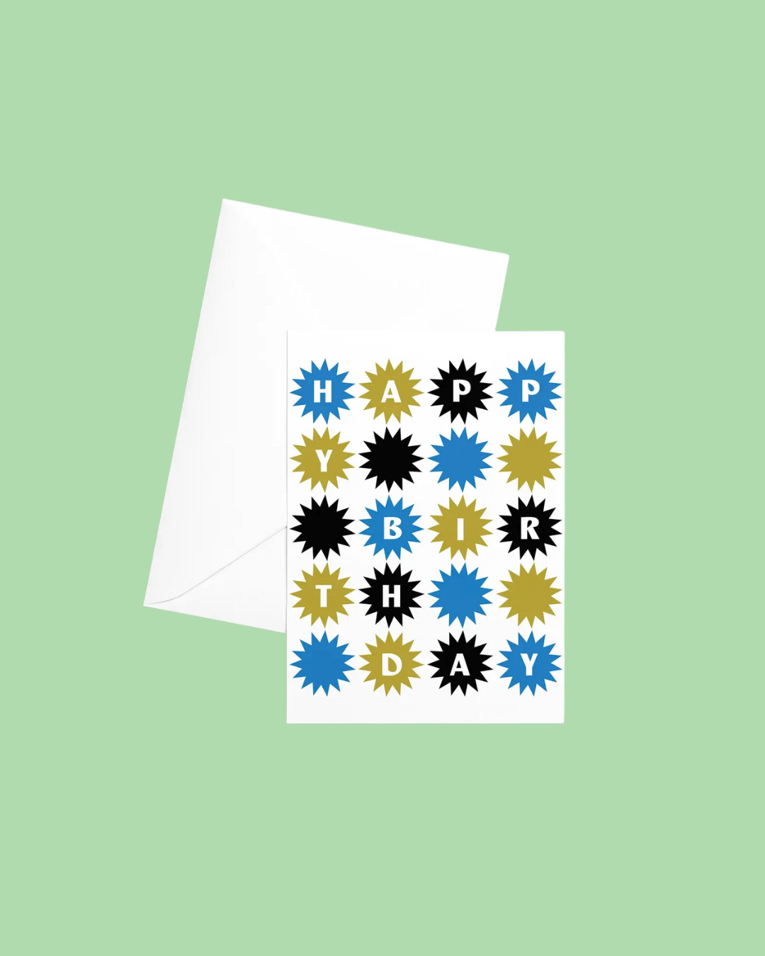 Blue Starburst Birthday Card