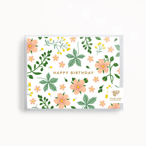 Wild Garden Happy Birthday Card | Boxed Set of 8