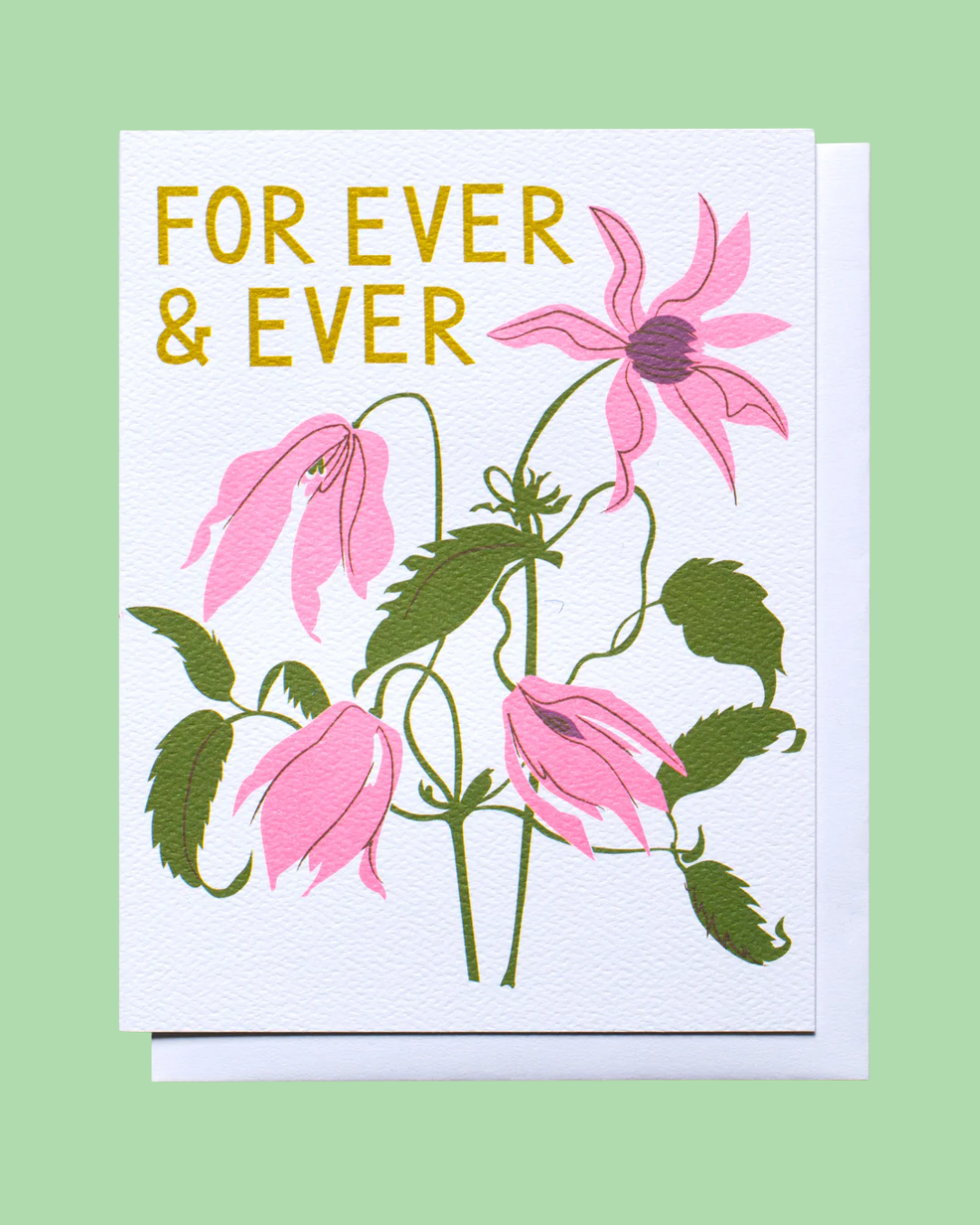 For Ever & Ever Pink Clematis Card