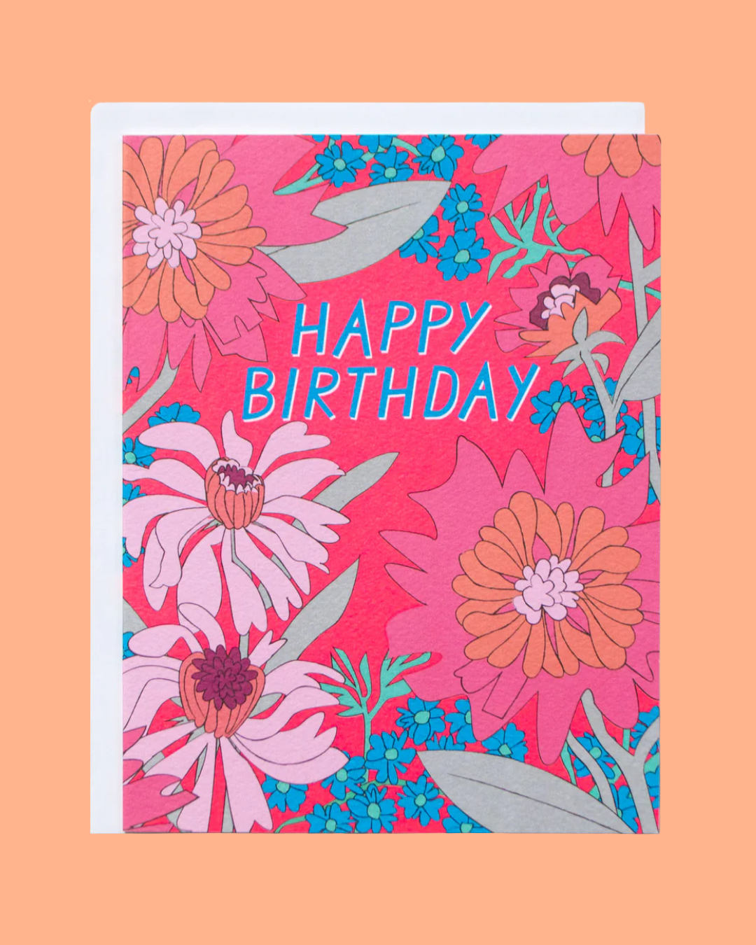 60s Floral Birthday Card