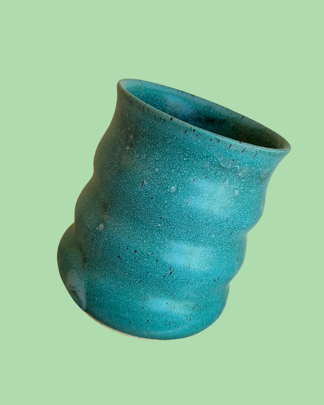 Small Teal Ceramic Vase