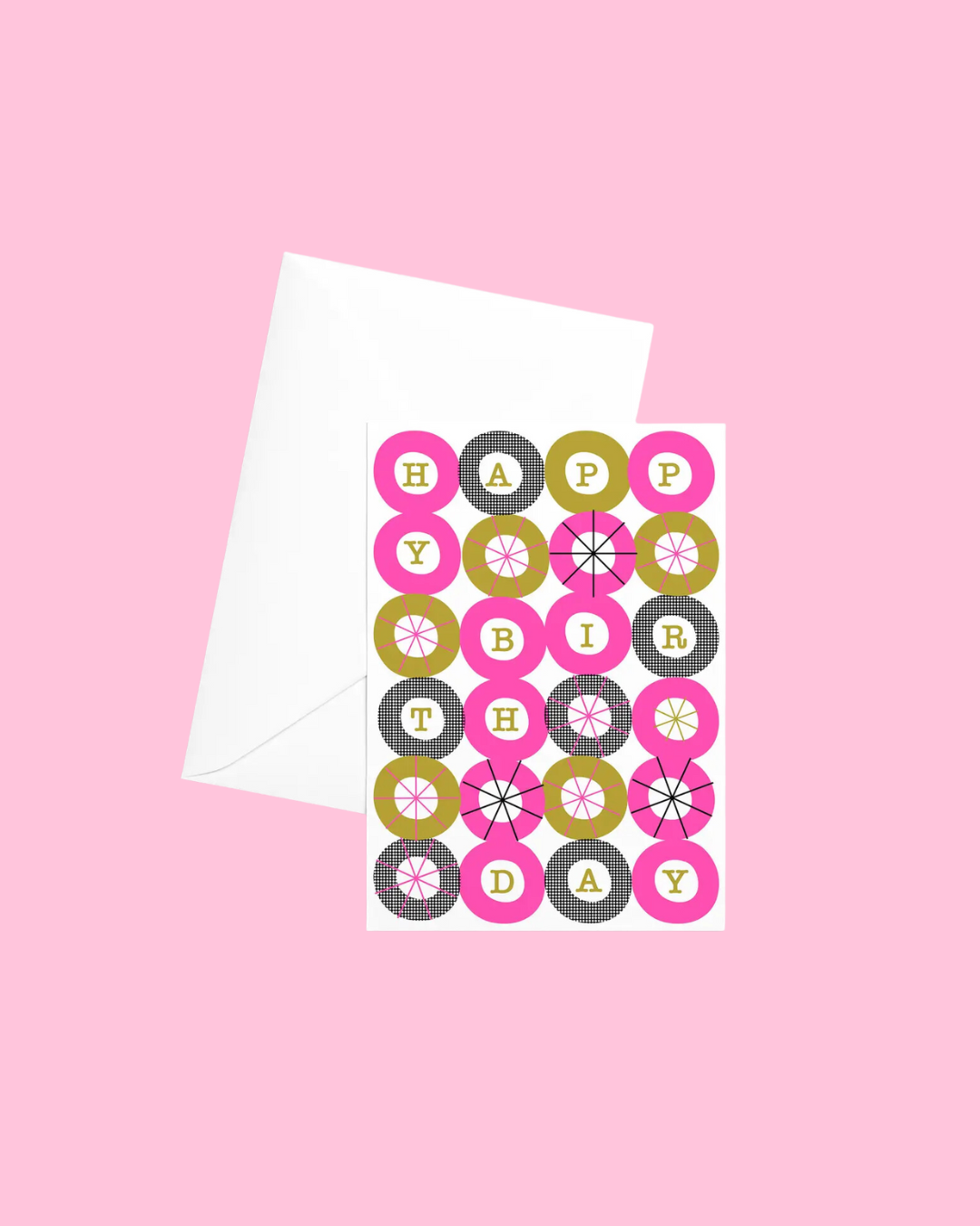 Pink Circles Birthday Card