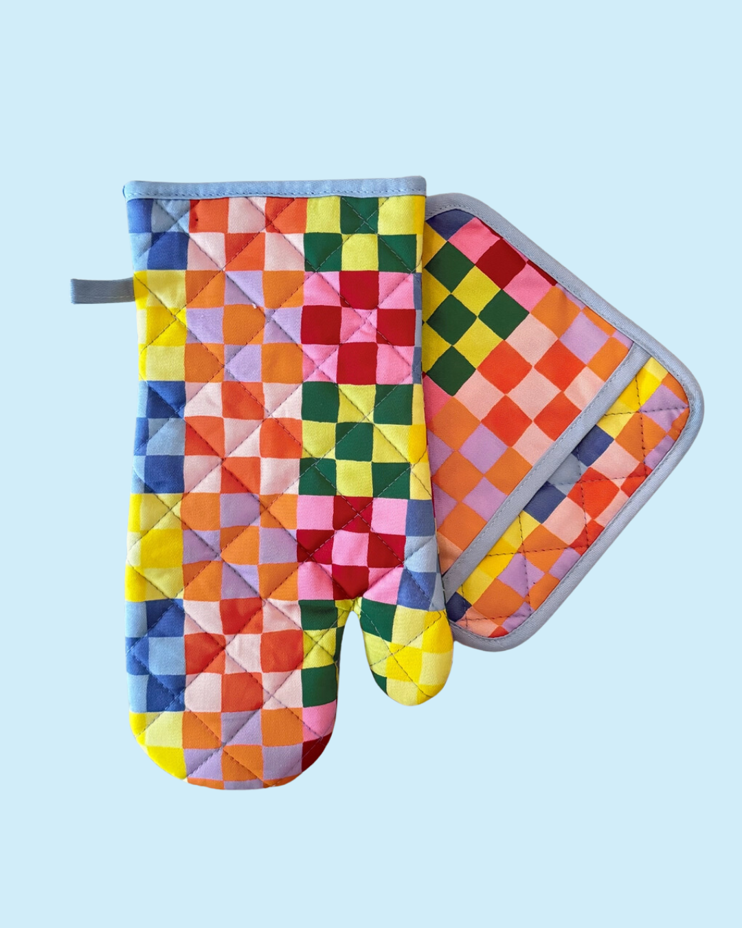 Rainbow Set: Oven Mitt + Pot Holder