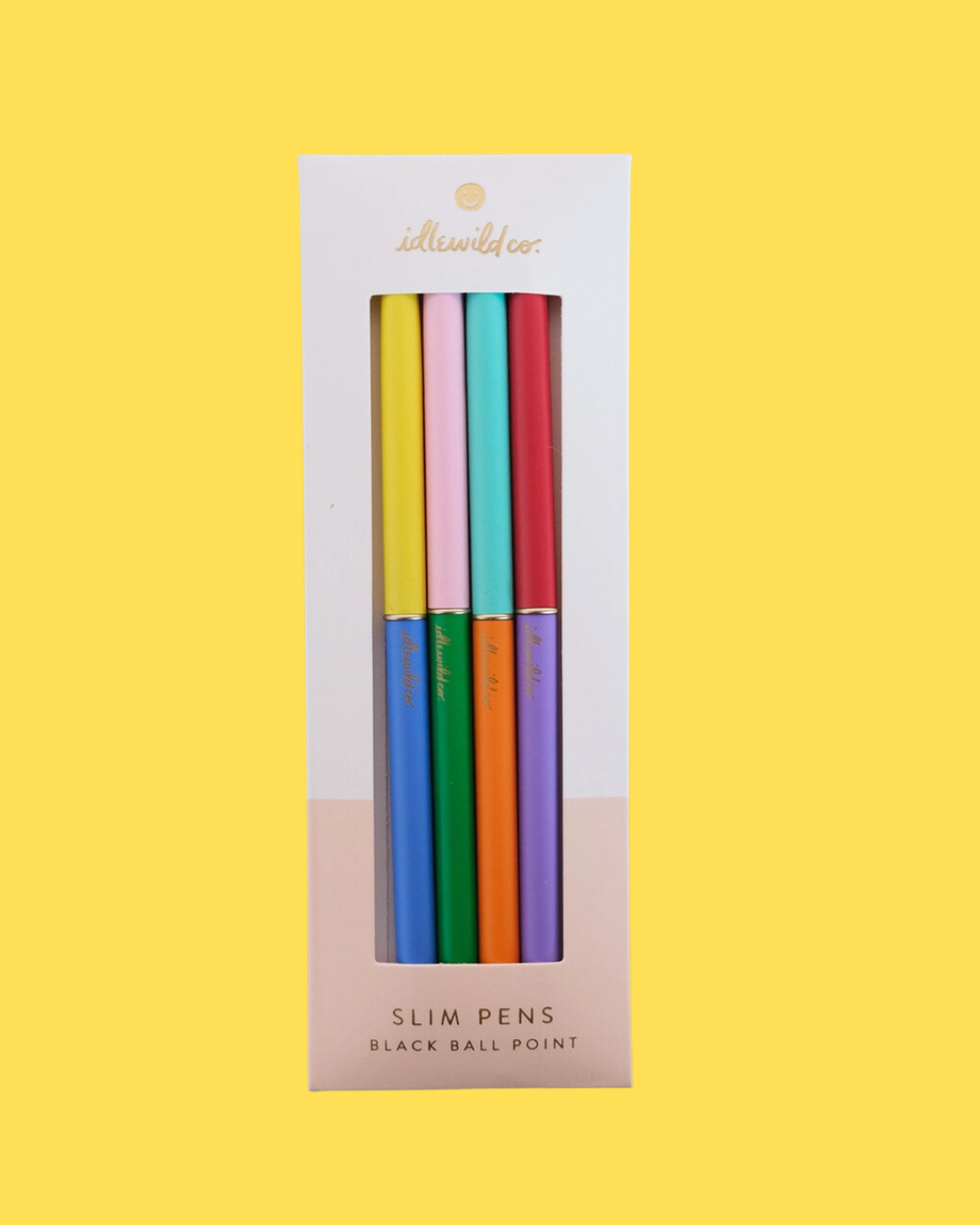 Colourful Duo Toned Slim Pen Set (Black Ink)