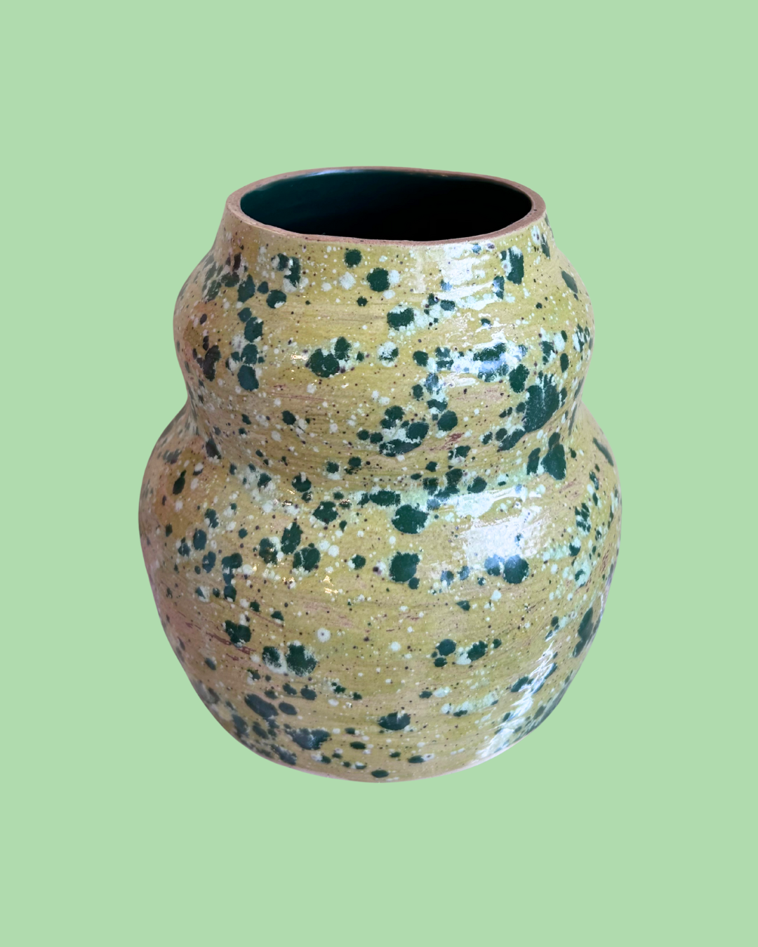 Green Speckled Vase
