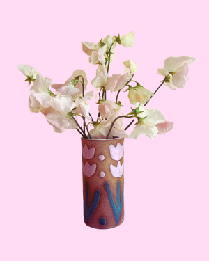 Painted Tulip Ceramic Vase