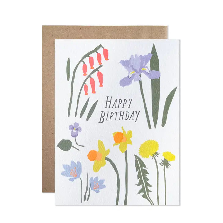 Spring Flowers Birthday Card
