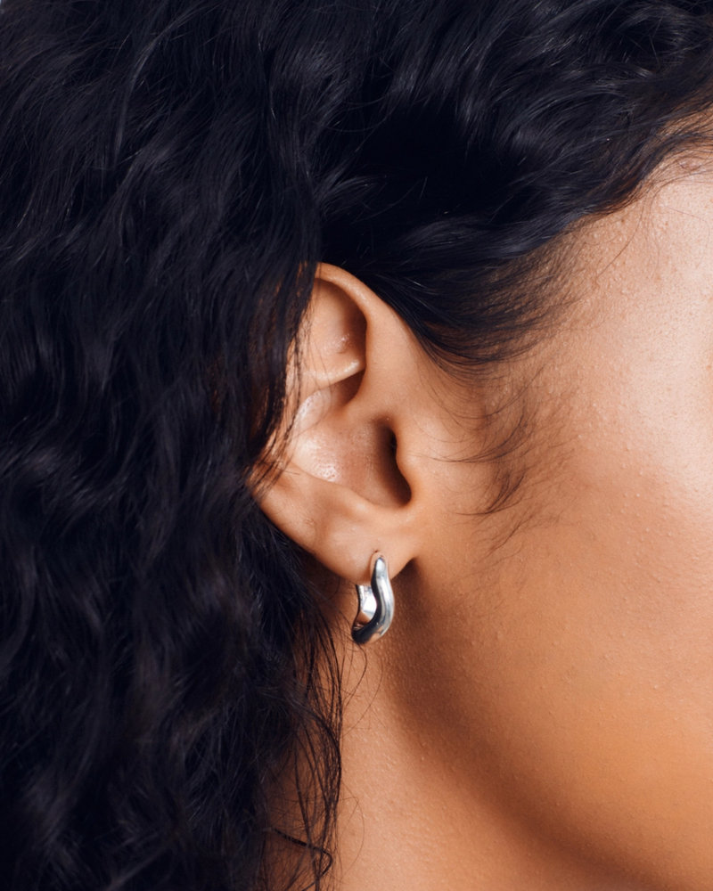 Rowan Hoops in Sterling Silver