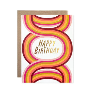 Neon Arches Birthday Card